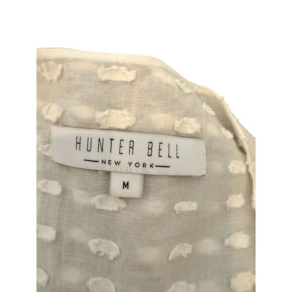 NEW Hunter Bell Black White Blouse Ruffles Lace V-Neck - Size M - Picture 6 of 6